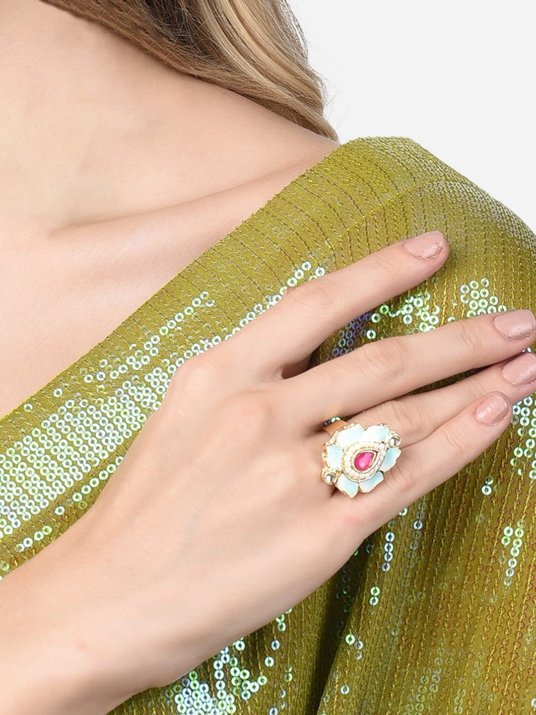 Ethnic Adjustable Finger Rings Set - ZPFK15396