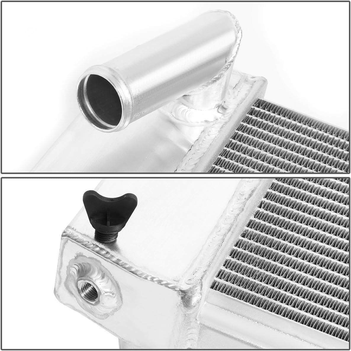 Auto Dynasty Radiator Compatible with 1971-1977 Chevy Vega Pontiac Astre 2.3L Engine, 3-Row Racing Cooling Radiator, Full Aluminum