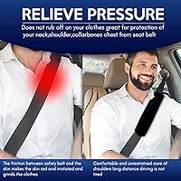 Vista 4 de Zone Tech, correa acolchada para cinturón de seguridad, cómoda, suave, clásica, paquete de 2, primera calidad, color negro