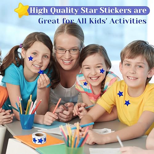 Miniatura 20 de 500 calcomanías de estrellas multicolor para recompensas infantiles, calcomanías holográficas de estrellas de 1 pulgada para bricolaje, Colorido