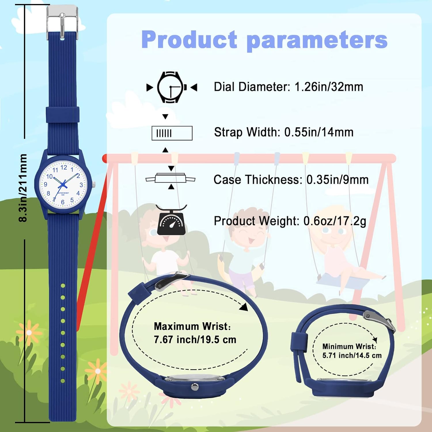 Kids Analog Watches for Boys 50M Waterproof Watches Learning Time Children Watch Easy to Read Great Birthday Gifts for Ages 4-15 Kids