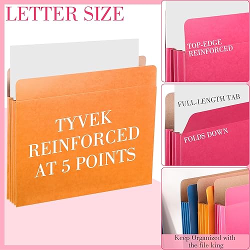 Miniatura 3 de Tenceur 36 carpetas expansibles de bolsillo para archivos, tamaño carta, carpeta de archivos expandible de 3.5 pulgadas, chaquetas de archivos de