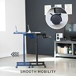 VIVO Mobile Height Adjustable Table, Stand Up Desk Cart with Sliding Keyboard Tray, Computer Workstation, Rolling Presentation Cart, Black, CART-V06A | Height Adjustable, Stand Up Desk, Sliding Keyboard Tray, Computer Workstation, Rolling Presentatio