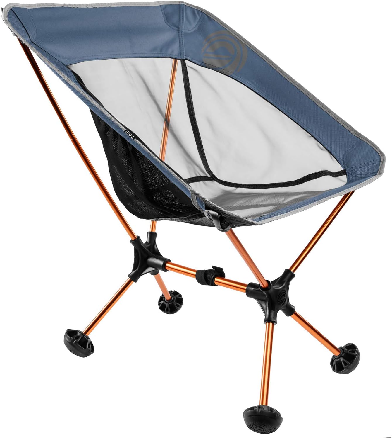 Terralite Portable Camp Chair. Perfect for Camping, Beach, Backpacking & Outdoor Festivals. Compact & Heavy Duty (Supports 300 lbs). Includes TerraGrip Feet- Won’t Sink in The Sand or Mud.