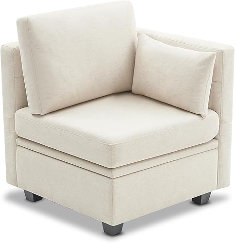 Módulo de asiento de esquina para sofá modular seccional, sillón seccional personalizable, color beige