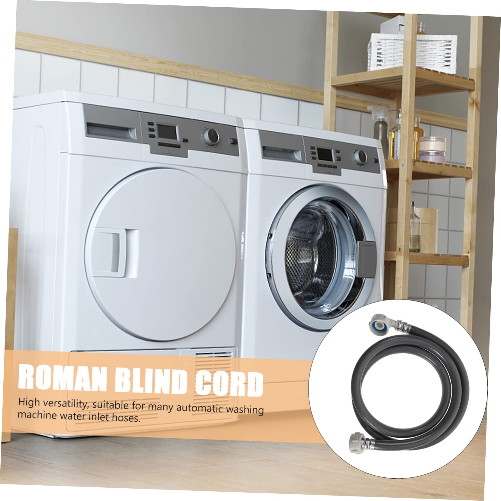 Angoily Carico Flessibilità e in 1,5m Tubo di Pezzi Lavatrice Pvc 2 Nero Elevata Protezione Anti-scoppio Accessorio per Uso Domestico