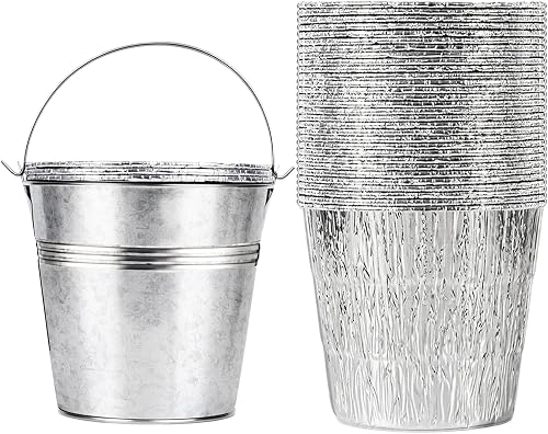 30-Pack Grease Liner and 1 Pack Sliver Bucket, Grill Drip Cups Compatible for Traeger Pro Series 575/780, 22/34 Series, Grill Accessories and Drip Tray Liner