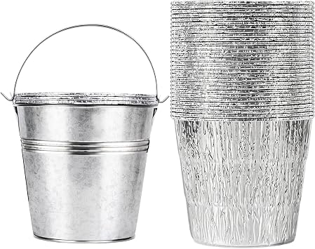 30-Pack Grease Liner and 1 Pack Sliver Bucket, Grill Drip Cups Compatible for Traeger Pro Series 575/780, 22/34 Series, Grill Accessories and Drip Tray Liner