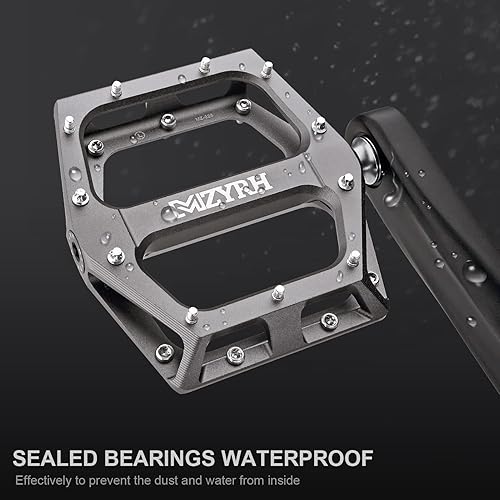Miniatura 8 de MZYRH Pedales de bicicleta de carreteramontaña Pedales MTB Pedales de bicicleta de aleación de aluminio 916 "rodamiento sellado plataforma ligera