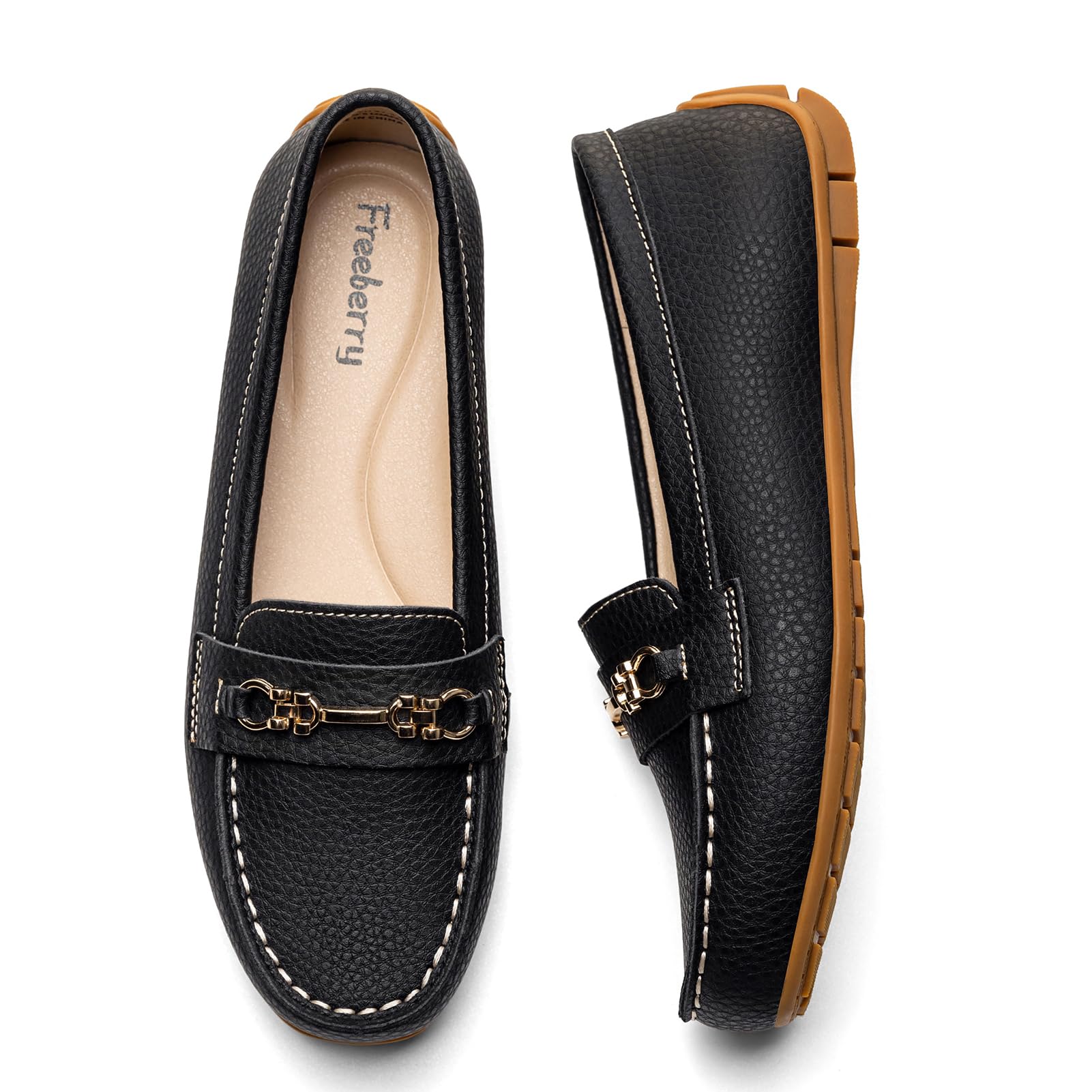 Loafers for Women Comfort Leather Loafers Cute Slip On Business Casual Dress Shoes Lightweight Work Flats Driving Mocs Walking Shoes for Women