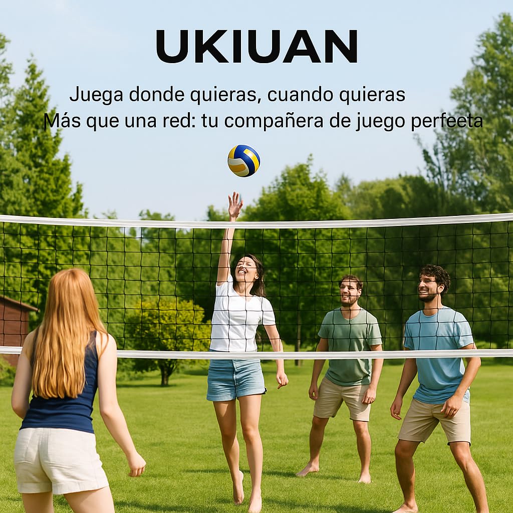 Red volei Playa Multideporte, 9,5 x 1 m, para Voleybol, Bádminton y Tenis, con Cuerda Reforzada, Resistente al Clima, Incluye Bolsa - reemplazo voley