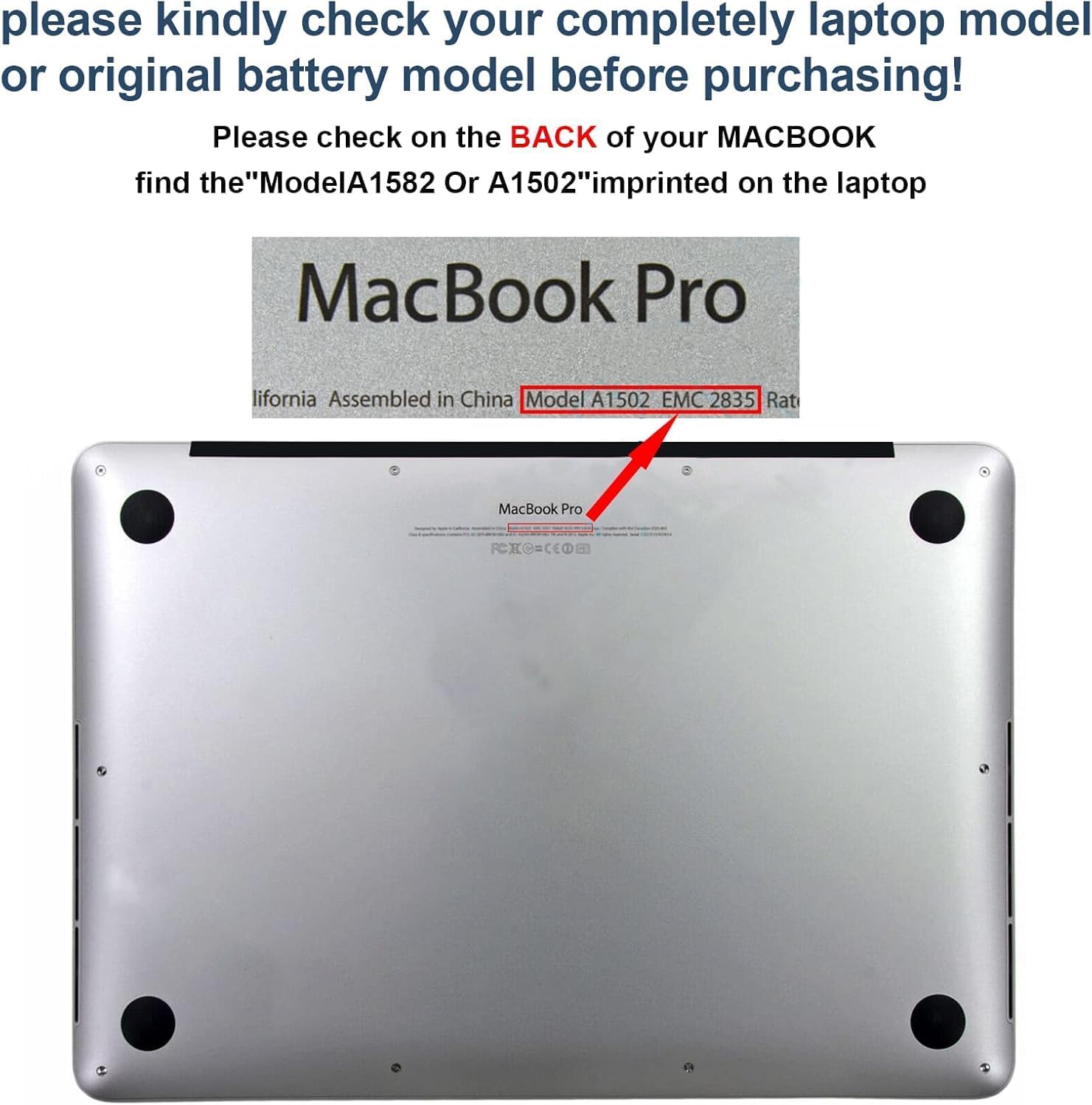 TREE.NB A1502 Battery Replacement, A1582 A1493 Battery for MacBook Pro A1502 Retina 13” A1493 (Early 2015/Mid 2014/Late 2013), High Performance 11.42V / 74.9Wh