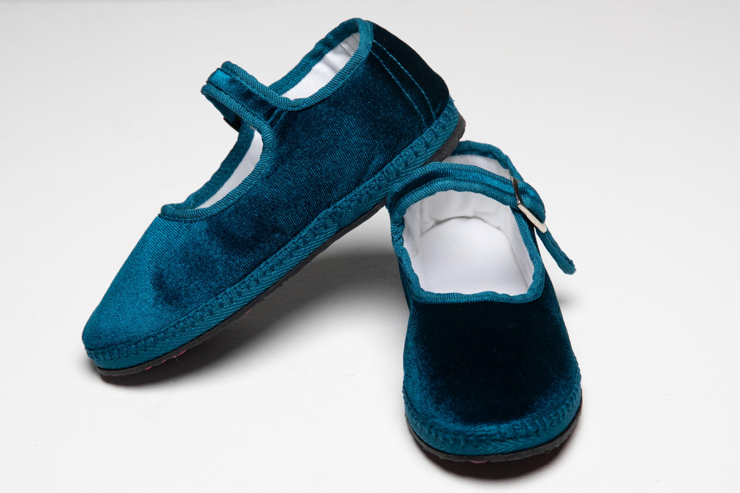 Bambina Scarpe friulane da Bambina in Velluto con Cinturino