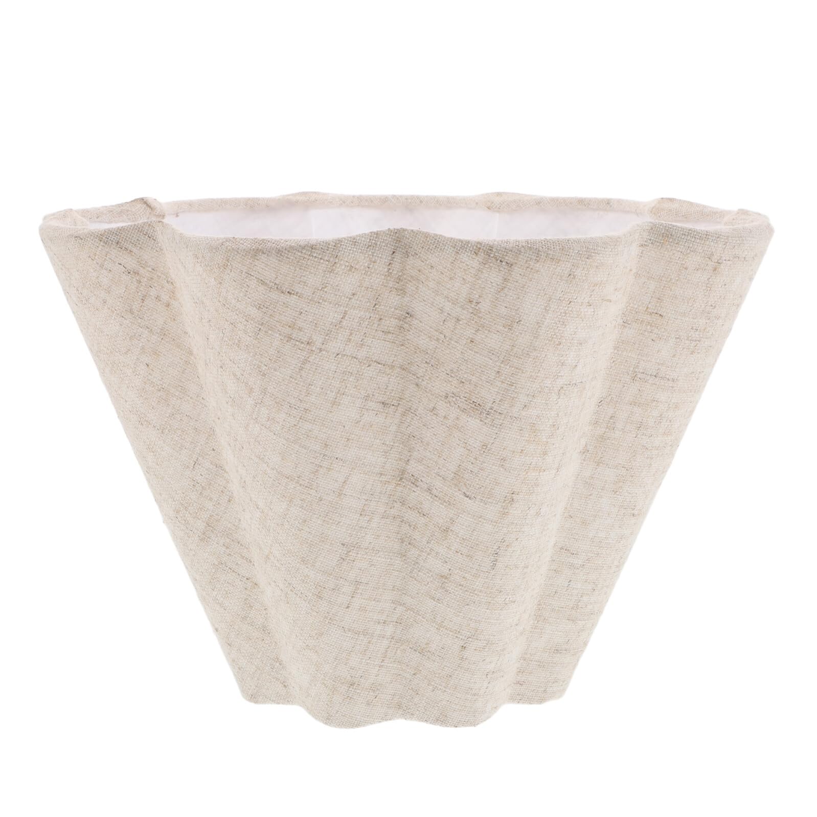BESPORTBLE Paralume Plissettato a Tamburo Effetto Iuta Beige con Struttura in Metallo, Diffusore Luce Morbida per Lampade da Tavolo da Terra, Adatto per Camera da Letto e Soggiorno
