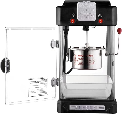 Miniatura 7 de Great Northern Popcorn - Máquina de palomitas de maíz Pop Pup, 2.5 onzas con hervidor de acero inoxidable, bandeja para servir, luz de calentamiento