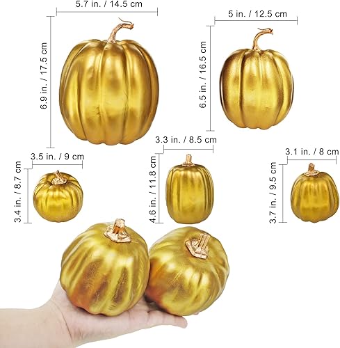 Vista 167 de Winlyn 7 calabazas artificiales verdes surtidas, calabazas de cosecha de color verde oscuro, calabazas decorativas de espuma para granja, otoño