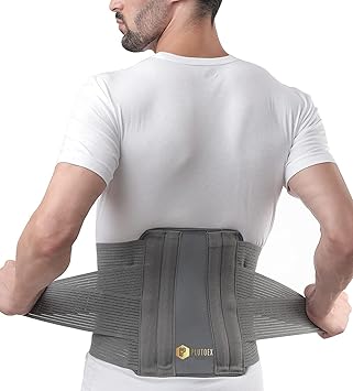 "Premium Adjustable Lumbar Support Belt for Effective Back Pain Relief - Unisex Waist Brace with Custom Fit - Lumbar Support for Men and Women - 1 Unit, Free Size"