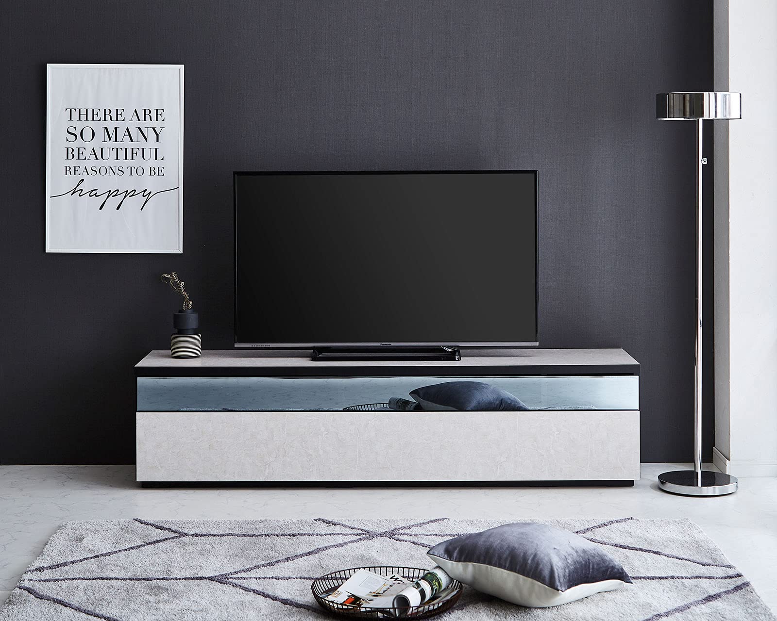 Amazon.co.jp: KAGUCOCO テレビ台 完成品 [フレッド 幅180cm ストーン