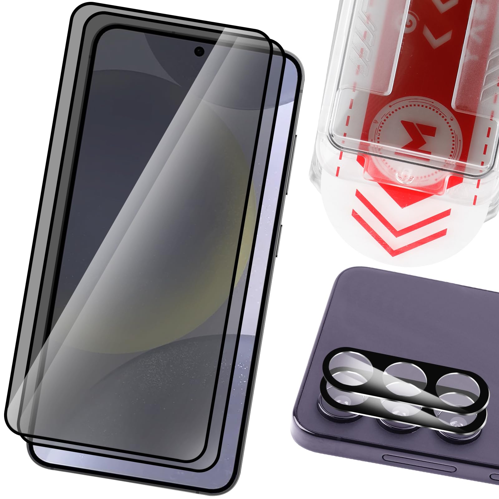 MONASAY Privacy Screen Protector [2 Pack] Fit for Samsung Galaxy S24 6.2 inch[2 Pack Camera Lens Protector][Easy Installation] HD Anti-spy Tempered Glass Screen Film with Frame Case Friendly (B0D2NN1R4G) Amazon Price History, Amazon Price Tracker