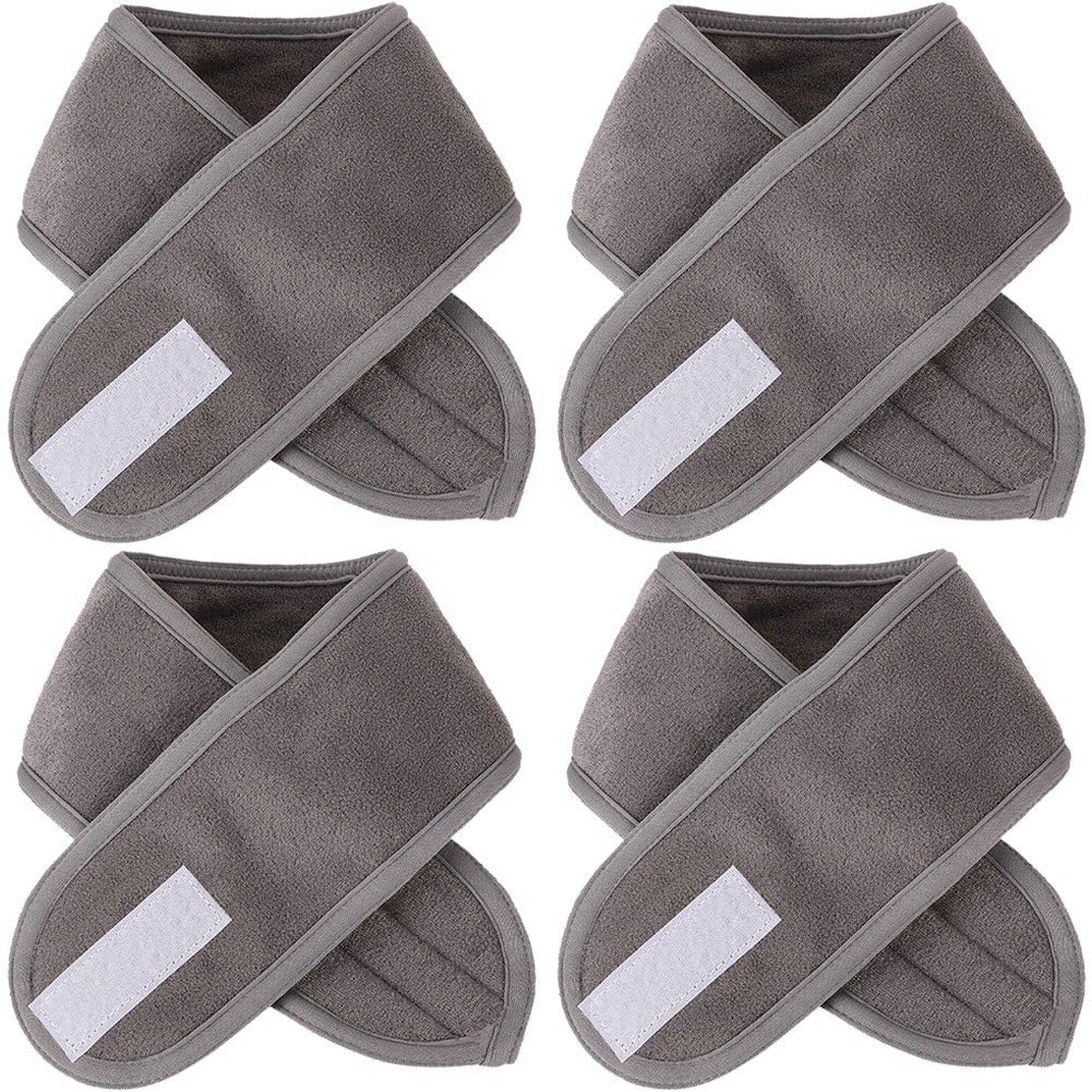 Fituenly 4 Pcs Spa Headband Adjustable Towel Headband Make Up Wrap Head Band for Face Washing, Shower, Yoga Sports