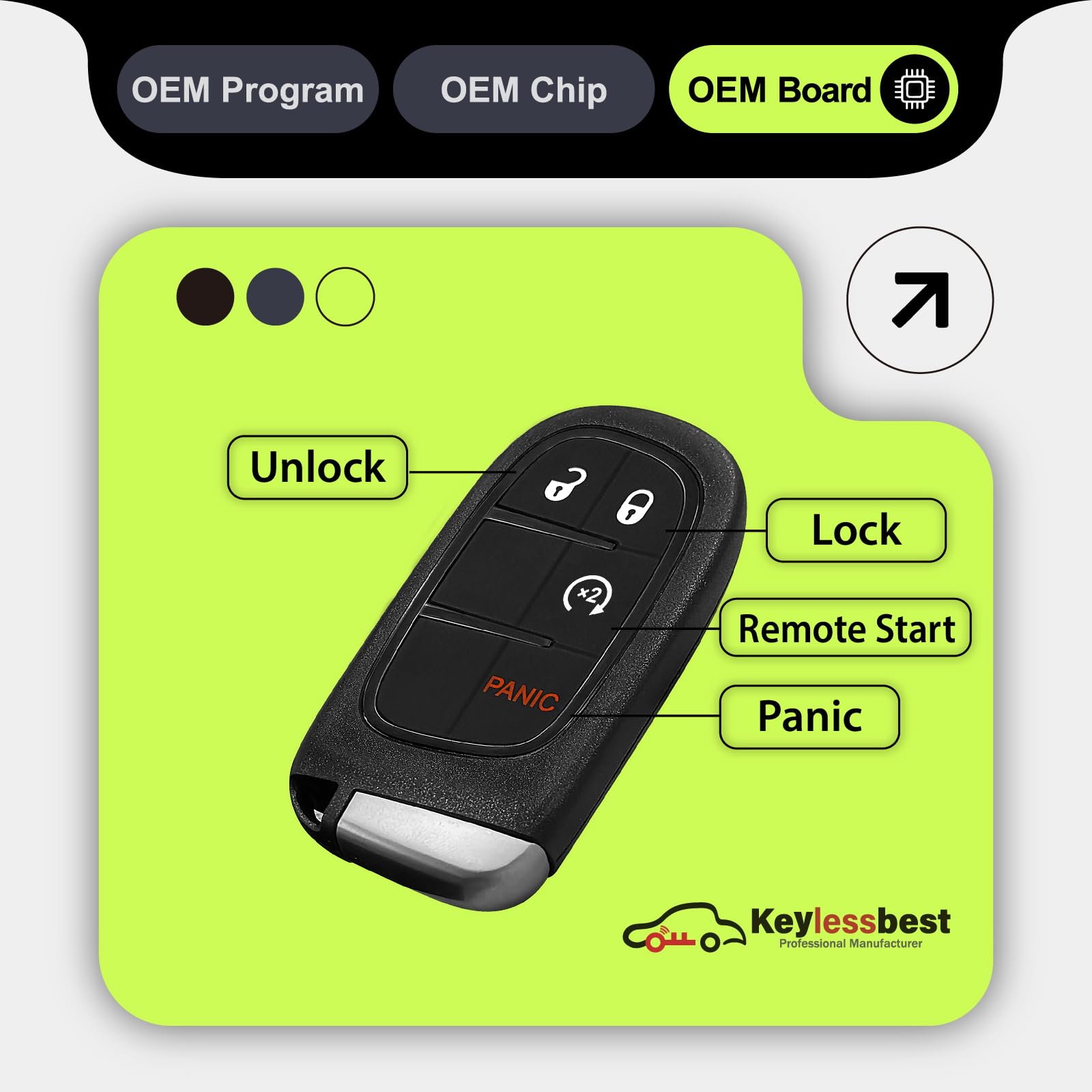 Mando a distancia GQ4-54T 433 MHz 5 botones de repuesto para cada ep Cherokee 2014-2021