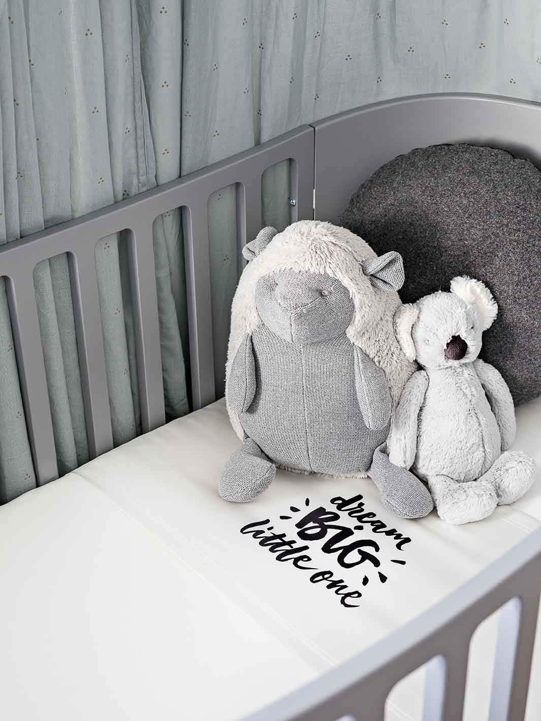 Baby Silk Crib Sleeve | Silk Crib Sleeve for Baby Hair Loss | Silk Baby Crib Bedding in 25 Momme Mulberry Silk | SIDS Safe Silk Crib Slip for Baby | Dream Big White