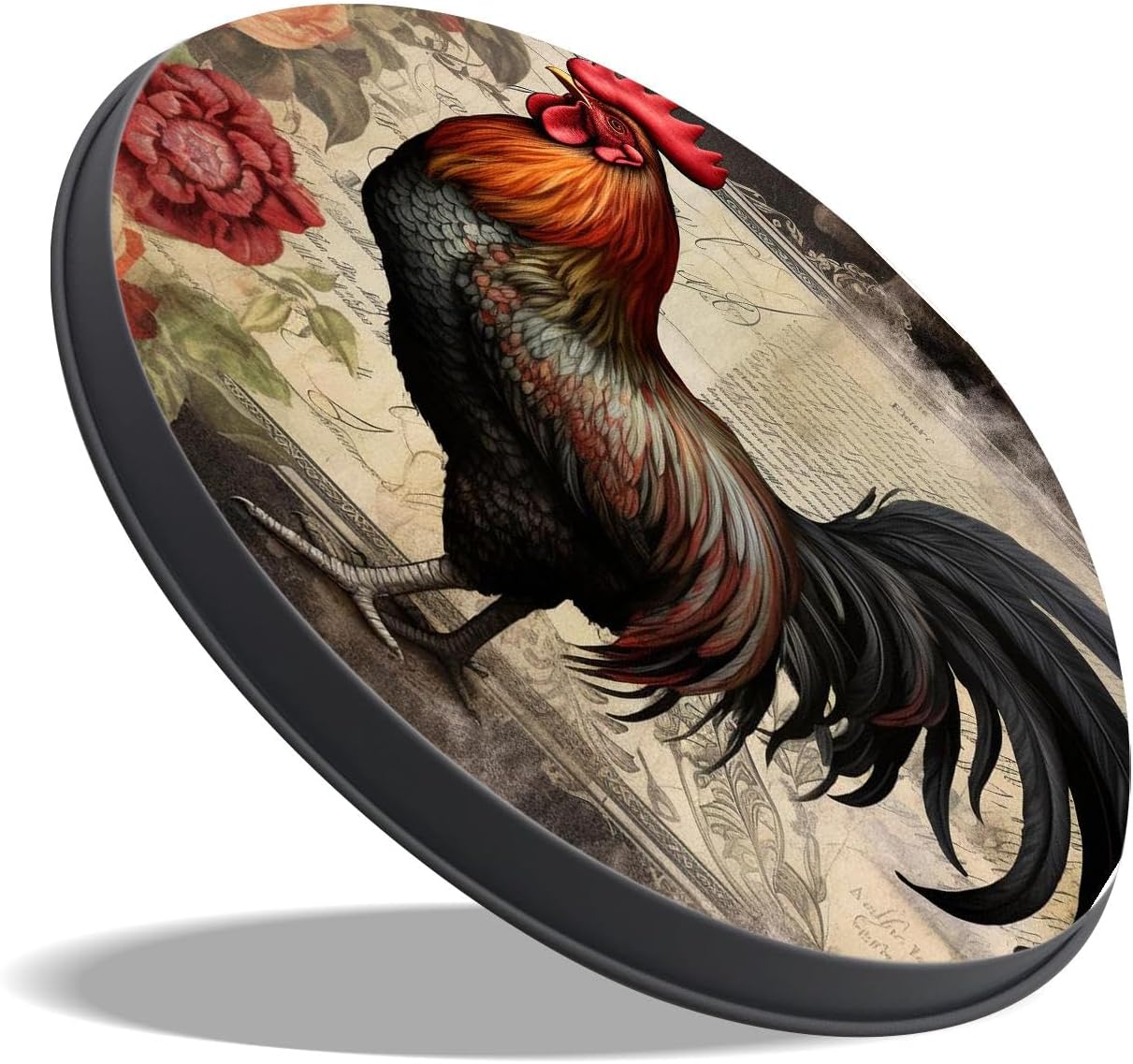 Vintage Rooster Lovely Set of 4 Stove Burner Covers - Premium Round Electric Stove Range Protectors,8 IN & 10 IN