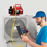 Vista 6 de PB Motor Tech - Bomba de vacío de una sola etapa de 4.5CFM 1/3HP, bomba de vacío de paletas rotativas de 110 V/60 Hz para sistemas HVAC