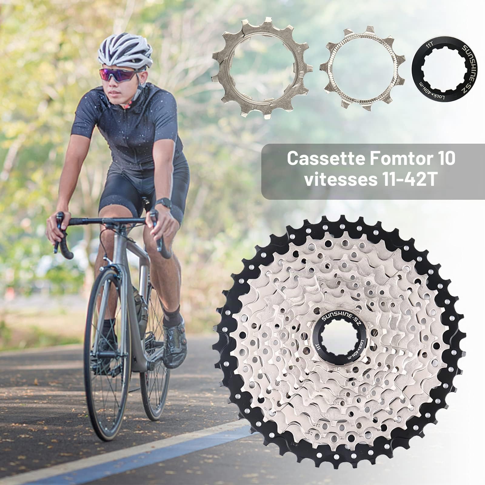 Cassette 10 Vitesses, 11-42T, 10 Vitesses, avec vis B allongée, pour VTT, vélo de Route, vélo de Route Pliable