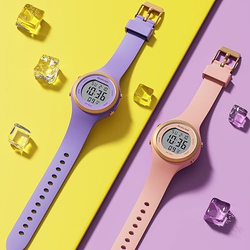 Miniatura 7 de GOLDEN HOUR Reloj de pulsera de silicona con cronógrafo digital impermeable para mujer
