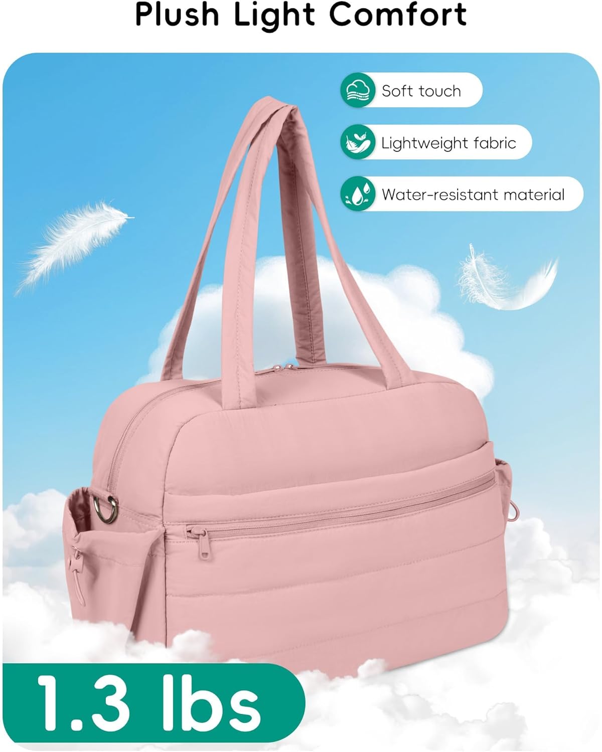 Urbanstand Gym Bag for Women, Lightweight Duffle Bag for Travel with Wet Pocket, TSA Friendly Carry On Duffel Bag for Weekender, Sports, Work, Yoga, Fitness - Pink