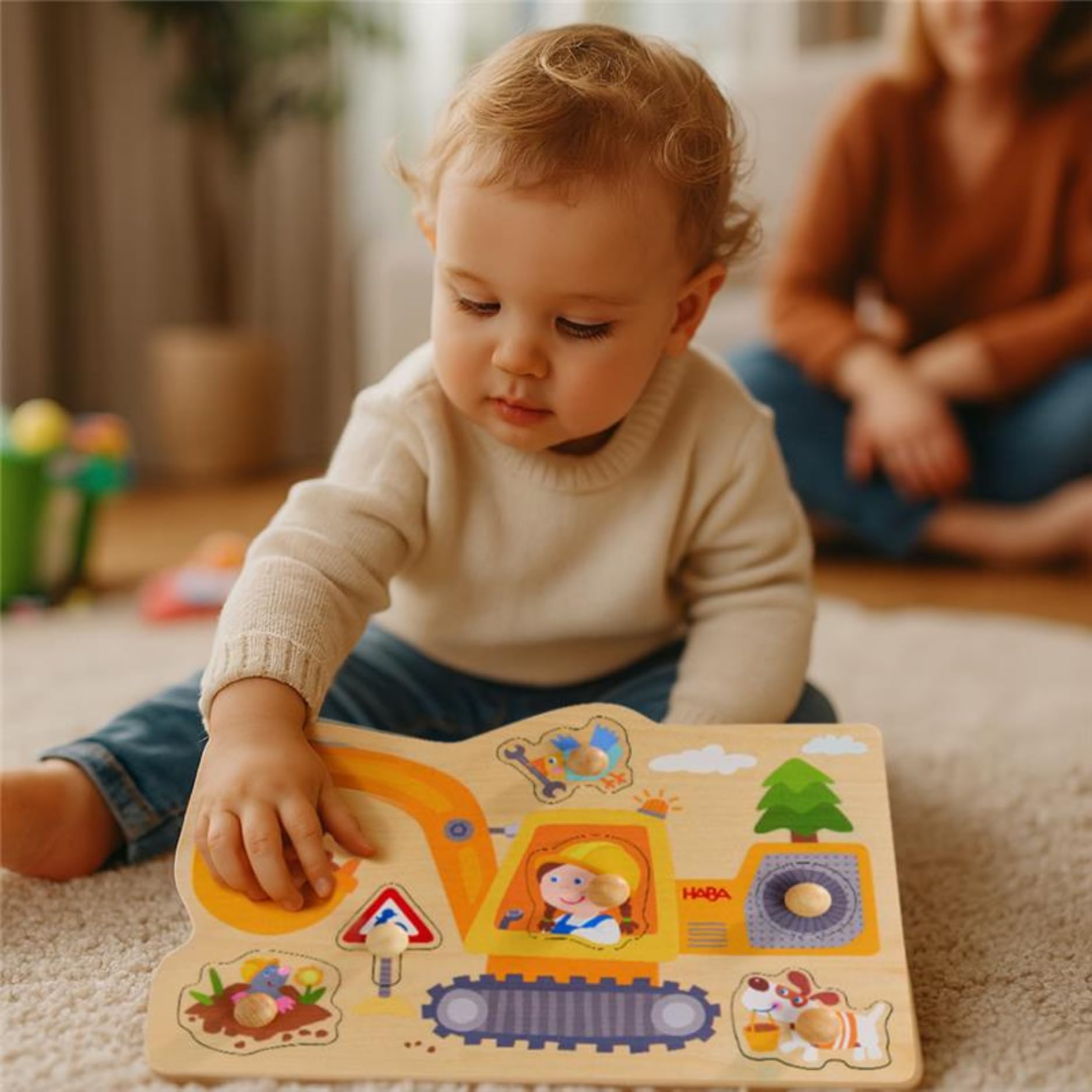 Amazon.com: HABA Construction Site Gripping Puzzle - First Wooden