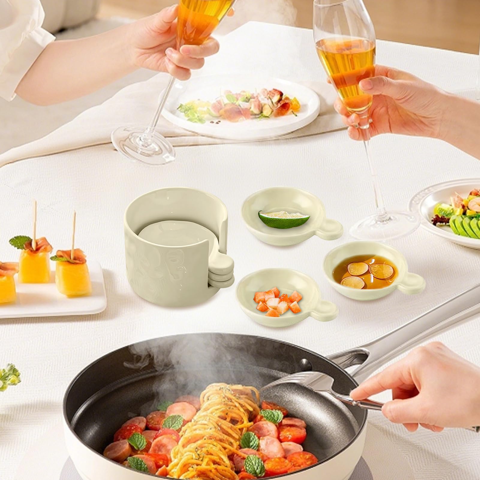 Per Salsa Con Porta Ceramica | Ciotole Per Condimenti E Salse Da Intingere Con Scatola Di Conservazione Contenitore Per Dressing, Ketchup, Salsa Di Soia,