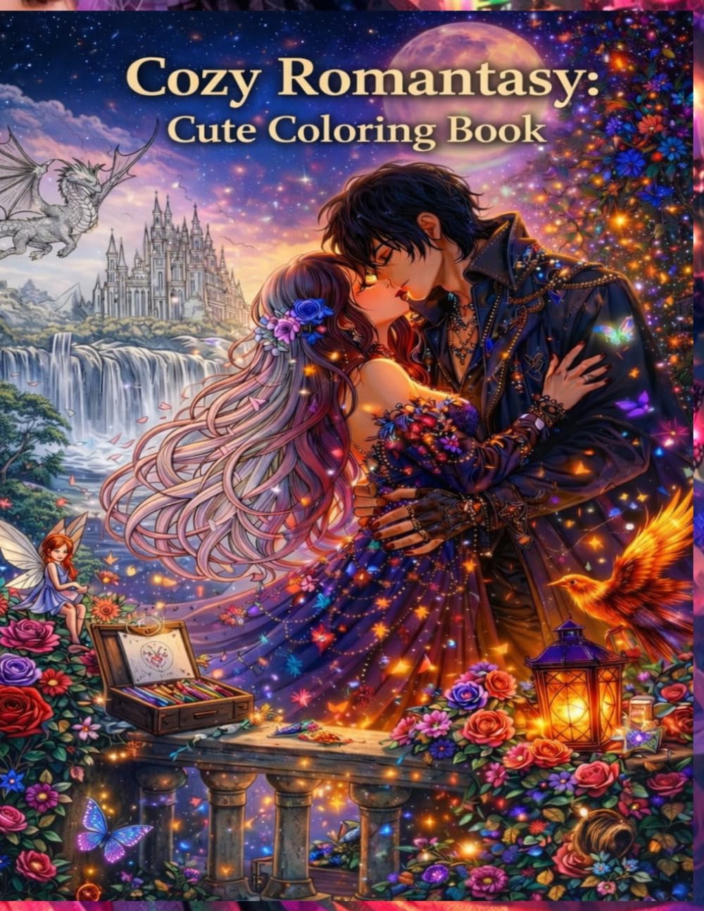 Cozy Romantasy 258 page: Cute & a fantasy romance Coloring Book for Adults and Teens with Fantasy Romance Scenes for Relaxation (Cozy Coloring Books) : 258 page