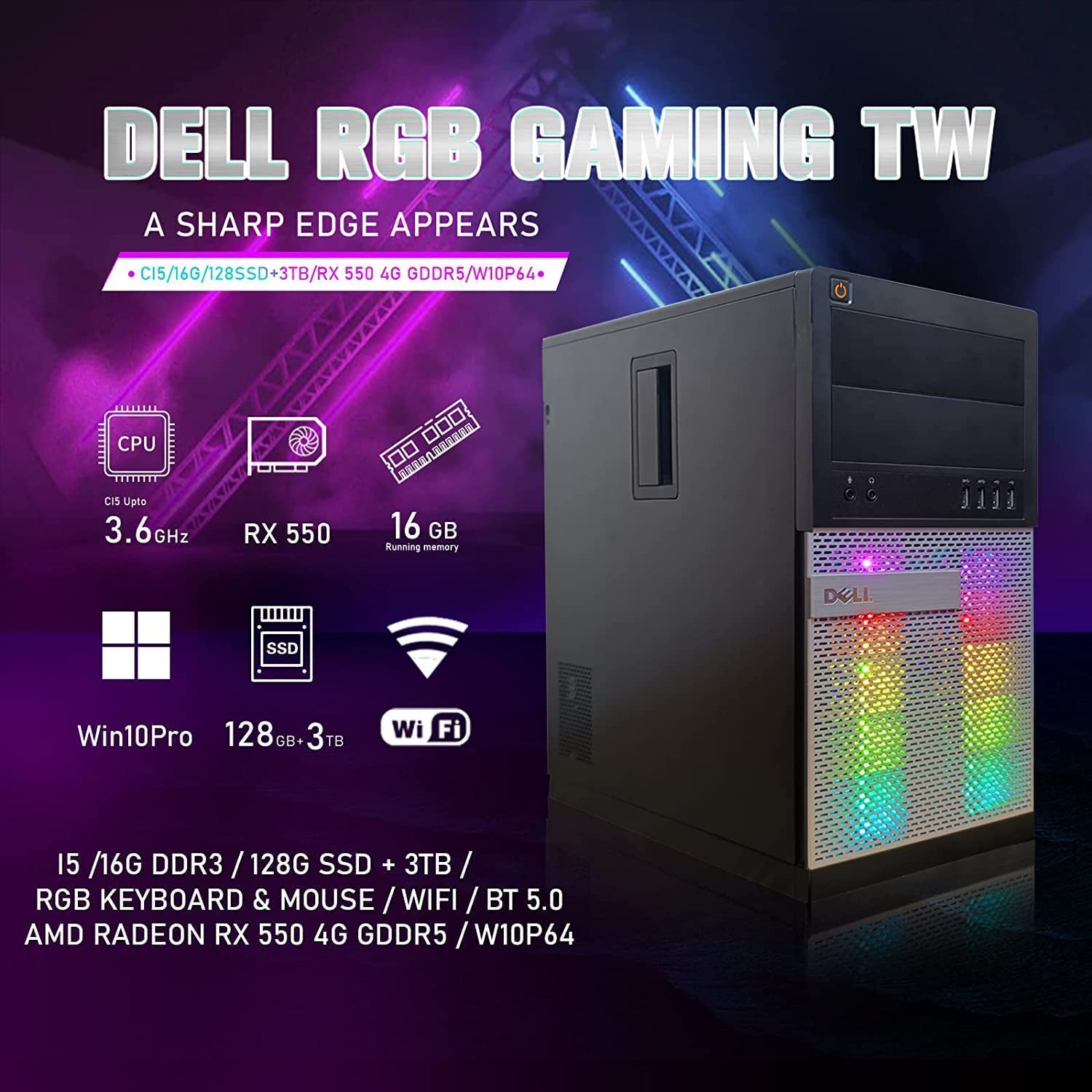 DELL Gaming PC Desktop Computer - Intel Quad I5 up to 3.6GHz