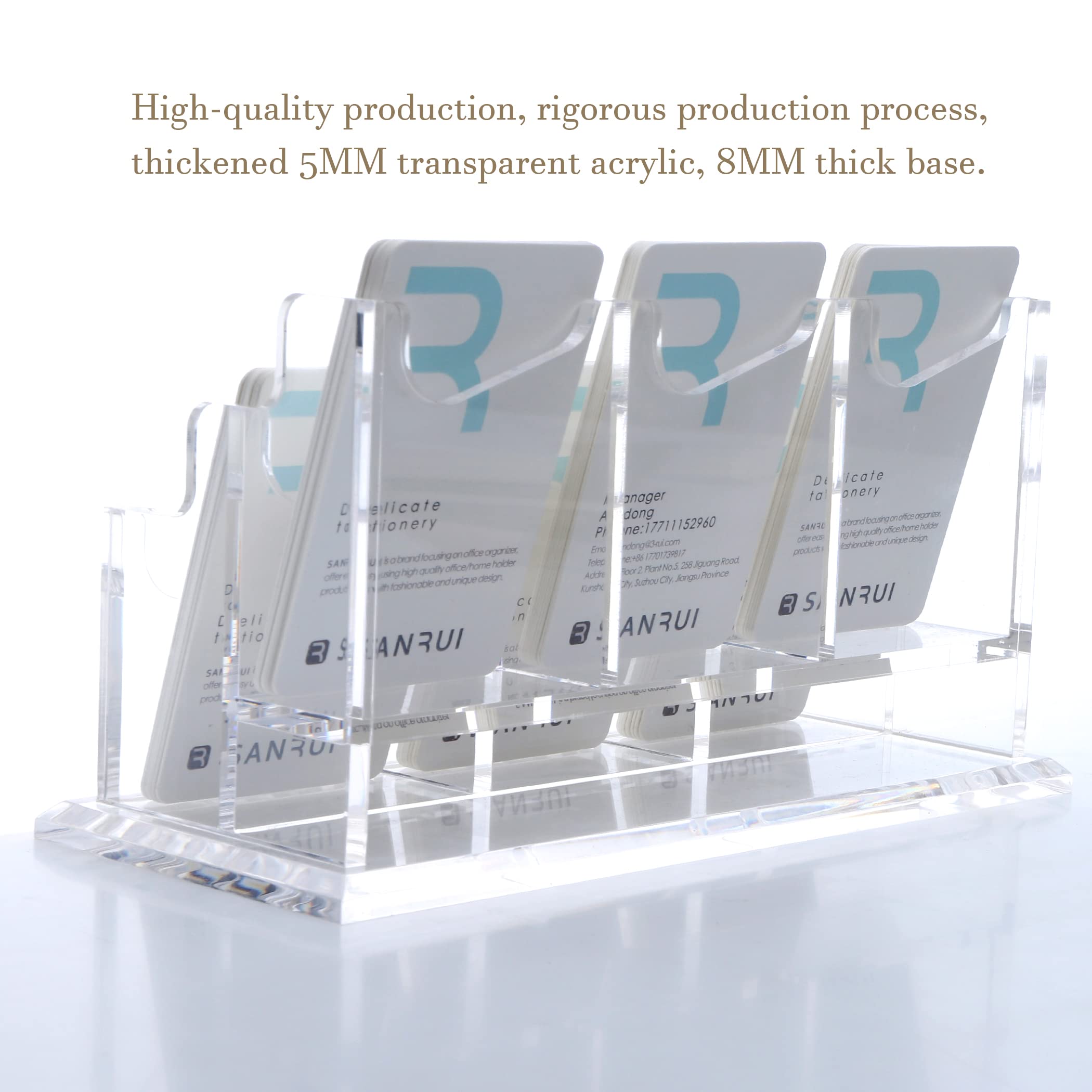 Rotating Display Stand Clear Spinning Business Card Holder For 3.5