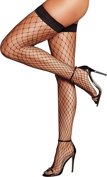 RSLOVE Fishnet Thigh High Stockings - Womens Fishnet Stockings Antiskid Silicone Stay Up Pantyhose Sexy Lingerie for Women