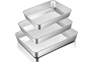 E-far Stainless Steel Rectangle Baking Pan Set
