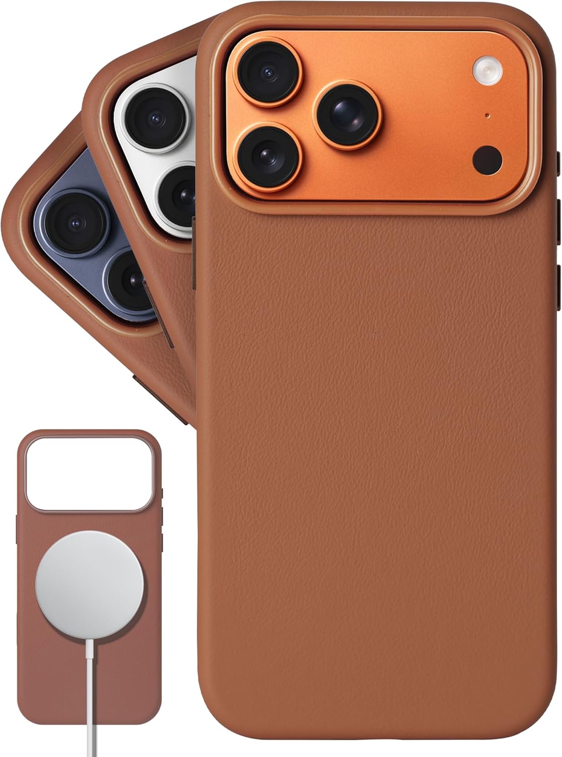 LONLI Classic 2.0 | Gold-Rated European Vele Leather Magnetic Case for iPhone 17 Pro – Upgraded Camera Control & AI Button – MagSafe Compatible – Classic Minimal Luxury – Azzurro Blue