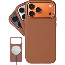 LONLI Classic for iPhone 17 Pro Case, European Genuine Vele Leather Brown