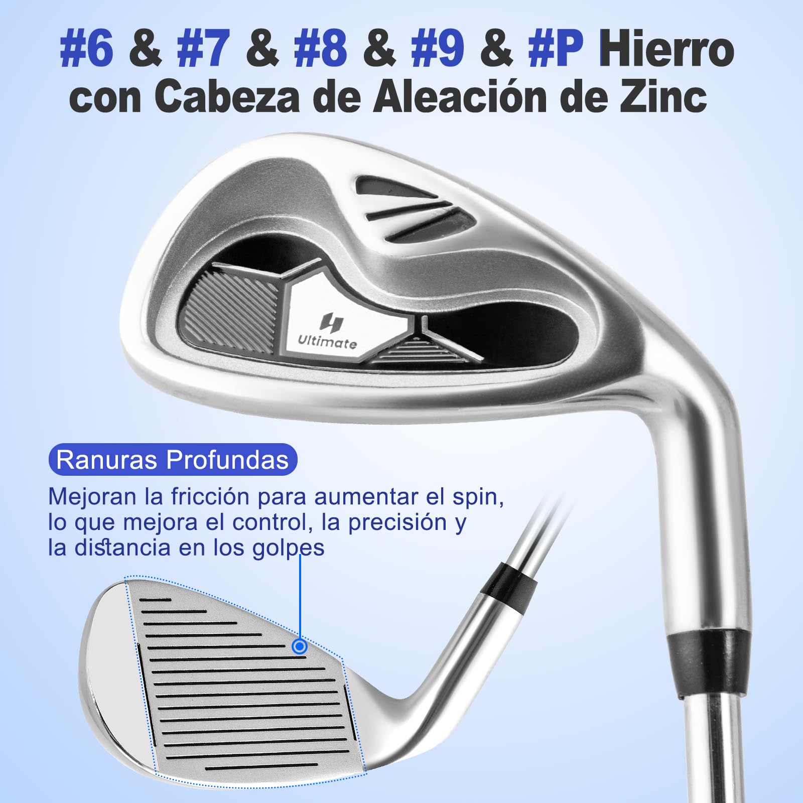 GOPLUS Juego Completo de Palos de Golf, Driver, Fairway, Hybrid y Bolsa, para Hombres y Adolescentes, Mano Derecha
