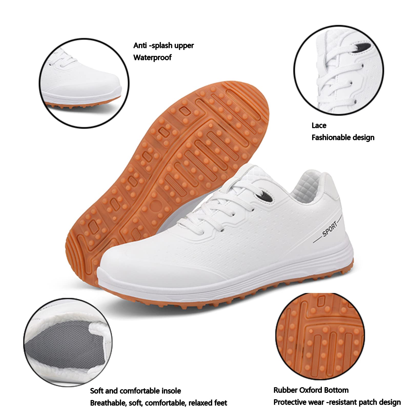 SDEQA Chaussures De Golf Femmes Traineurs Imperméables Extérieurs sans Pointes Grande Taille Anti-Skid Respirante