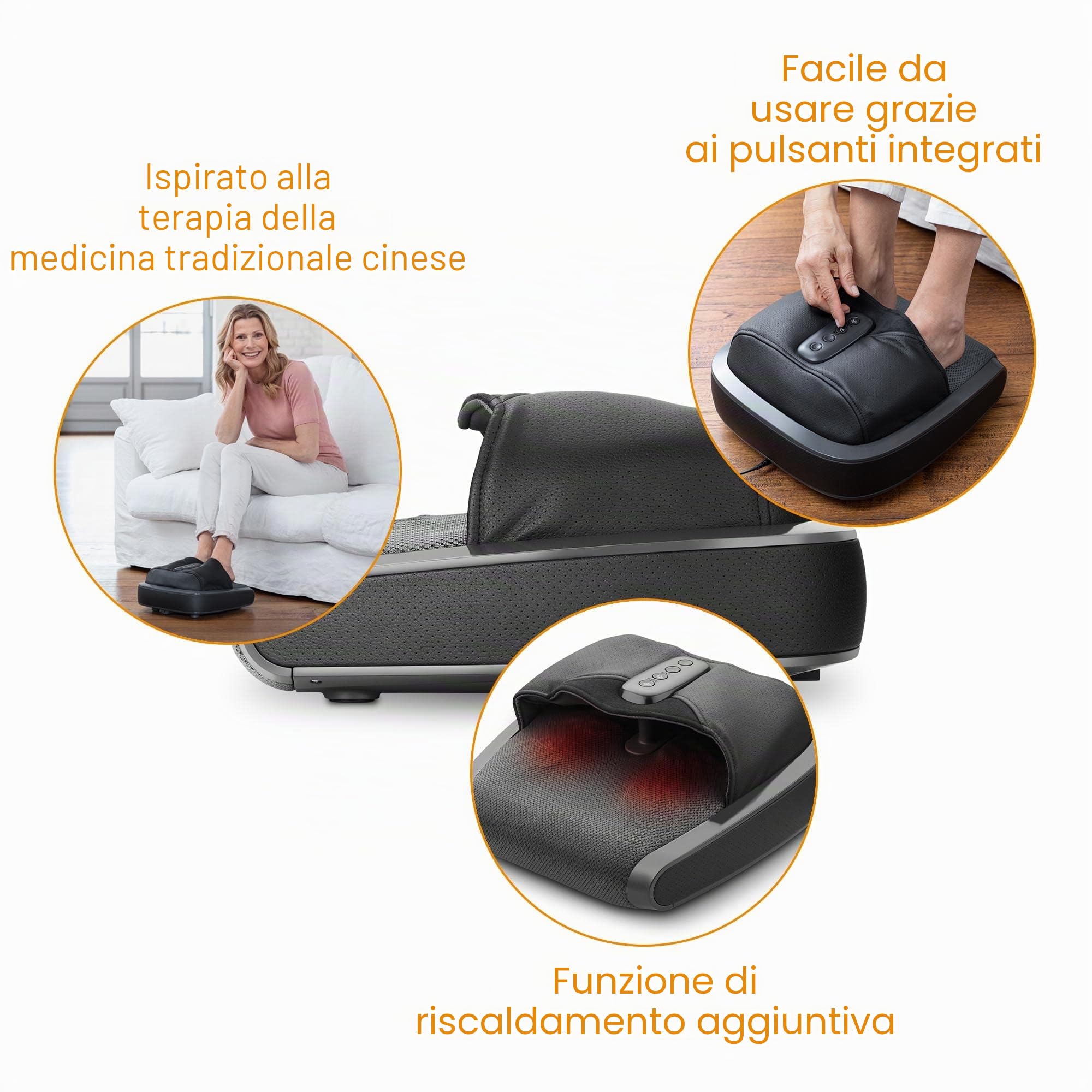 medisana FM 900 Premium massaggiatore per piedi con funzione di calore, 2 velocità, compressione 2in1 e massaggio a digitopressione per la parte posteriore dei piedi e le piante dei piedi