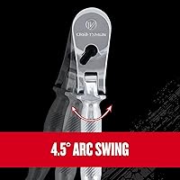 Vista 7 de CRAFTSMAN Trinquete Serie V, accionamiento de 1/4 pulgadas, 80 dientes, cabeza flexible (CMMT86302V)