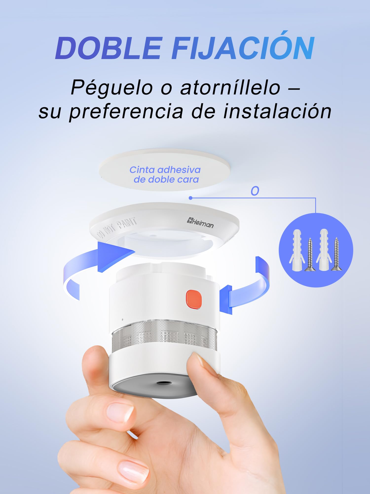 Heiman Detector de Humo Mini Fotoelectrico, Batería Reemplazable de 10 Años, Certificaciones CE/DBI/UKCA, Premio Reddot, Alarma de Incendios Independiente para Hogar - Compacto y Fiable (5 Unidad)