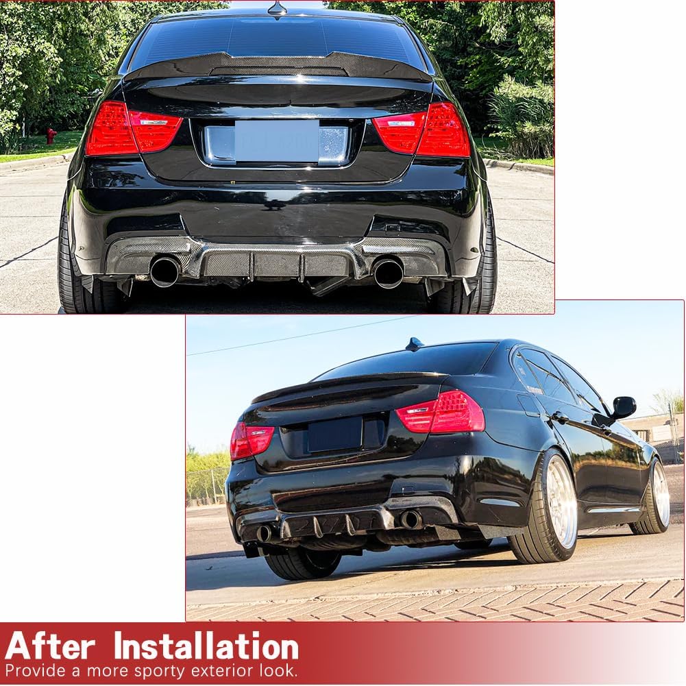 E90 Carbon Fiber Rear Diffuser fits for BMW 3 Series E90 M Sport 328i 335i 2009-2012 Rear Bumper Lower Lip Splitter Exterior Accessories