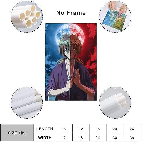 Miniatura 2 de XIANNA Rurouni Kenshin - Póster de anime (11) impresiones artísticas en lienzo para pared, póster de regalo, pintura fotográfica, pósteres para