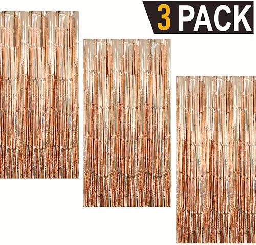 Miniatura 143 de GOER - Cortinas de tiras metálicas/oropel para fiestas, telón de fondo para fotos, cumpleaños, graduaciones, decoraciones y Año Nuevo, de 6.4 x 9.8