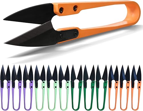 Anley Juego de tijeras de coser de 4 pulgadas, hilo de acero al carbono, cortador de hilo ligero, mini cortaúñas de bordado portátil para bricolaje,