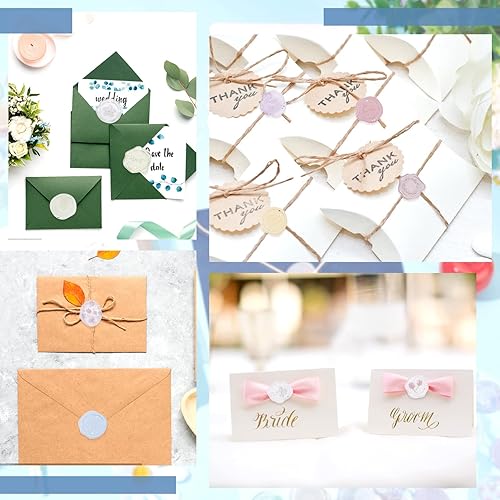 Miniatura 6 de CRASPIRE 108 calcomanías de sellado de cera, calcomanías de sellado de invitación de boda, PVC transparente, para invitación, tarjetas de